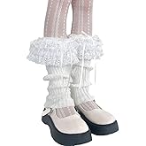 FUFUFARYA Women' s Leg Warmers Cute Bow Ruffle Lace Cuff Leg Sleeve Socks Y2K Knee High Ankle Warmers Costume Accessory