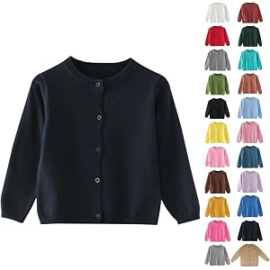 cxzeqwoke Girls Cardigan Sweater 2026 Fall Kids School Uniforms Cotton Button Down Toddler Sweaters Tops Winter Warm Jacket