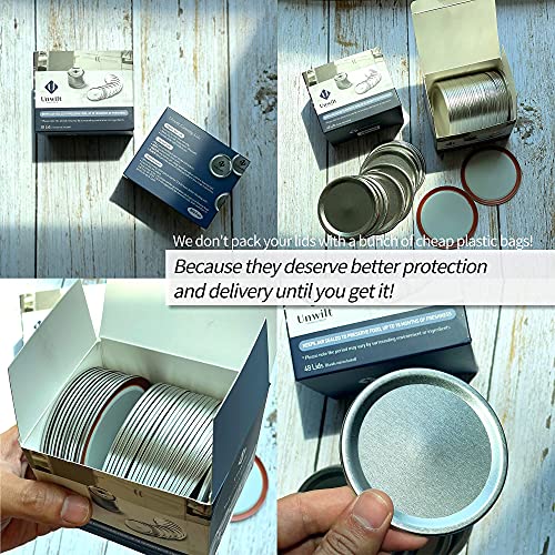 Unwilt Wide Mouth Canning Lids 48 Count Mason Jar Lids 3.3inches