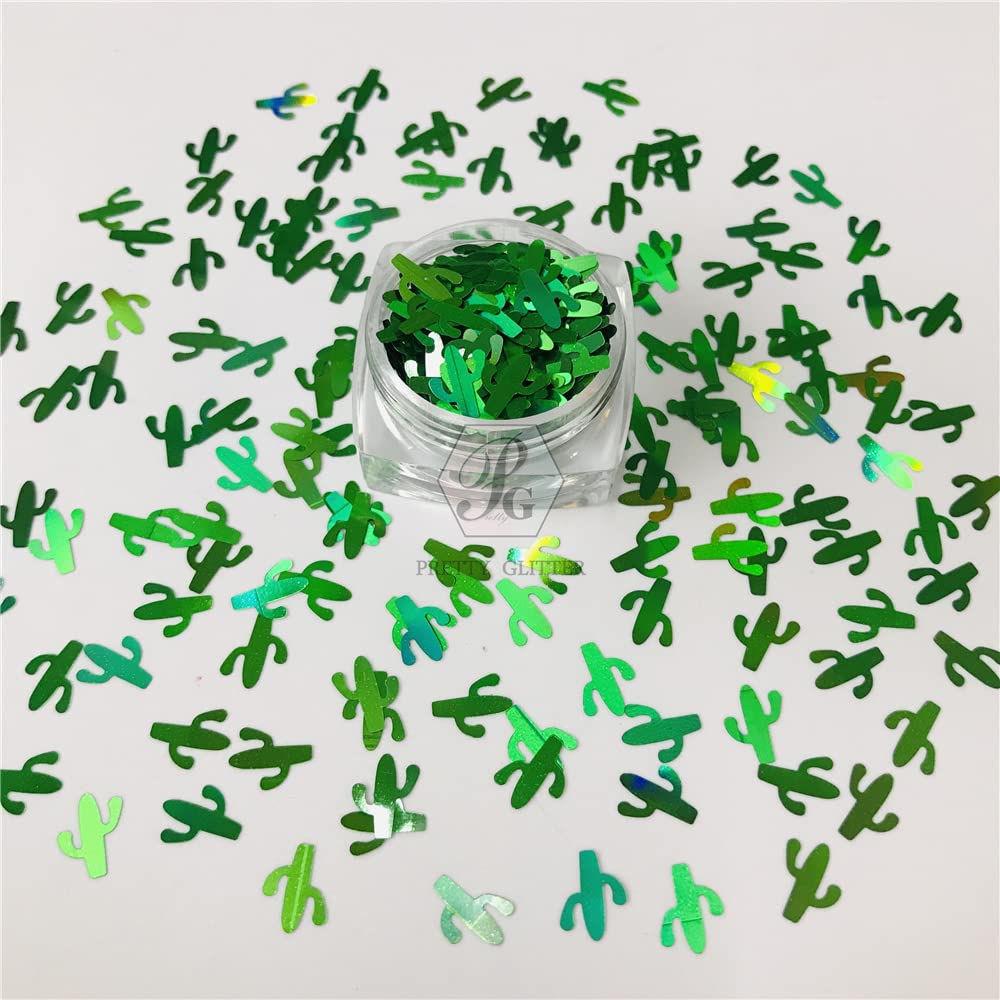 10 Grams/Pack - Cactus Shape Glitter Sequins for Festival Rave Beauty Makeup Face Body Nail Crafts Art Decoration (LB600)