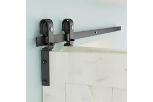 LTIYITL 3.3FT Bi-Folding Sliding Barn Door Hardware,Smoothly and Quietly-Heavy Duty -Simple and Easy to Install for 2 Doors Hardware Kit,Basic"J"[No Door ]