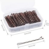 OWill 150 Pieces Bobby Pins Brown Hair Clips Storage Box Kirbys for Women view 2