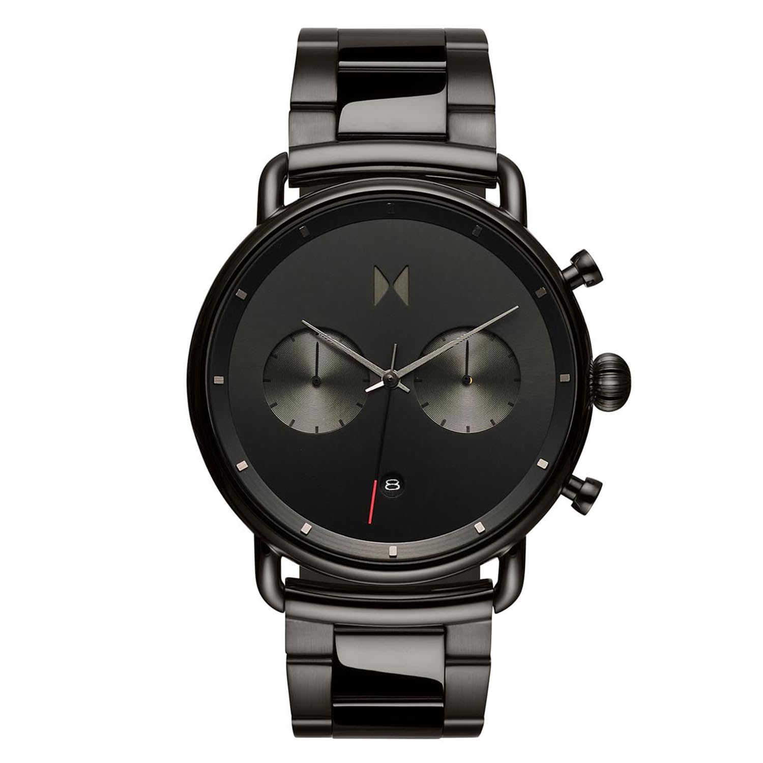 MVMT Blacktop Chronograph Watch in Stainless Steel and Leather Bands