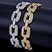 TOPGRILLZ 15mm Iced Out CZ Cluster Zircon Mariner Link Hip Hop Bracelet