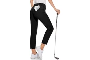 M MOTEEPI Womens Golf Pants Work Hiking Travel Pants with Pockets Lightweight Stretchy Slim Fit Golf Clothes