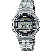 Casio Collection Vintage Unisex Digital Watch with Stainless Steel Strap