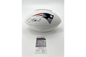 MISTER MANCAVE Julian Edelman New England Patriots Signed Autograph Embroidered Logo Football JSA Certified