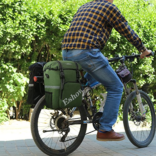 Eshow Waterproof Single Rear Bicycle Pannier Adjustable Hooks with Handle Strap Bag