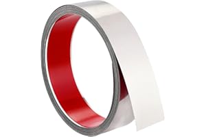 Funyfa 20FT Metal Wall Trim,Peel and Stick Molding Trim Frame,Stainless Steel Trim,self Adhesive Trim for Wall Fireplace Microwave Gap Filler,Silver Brushed,20ft x 1.6inch