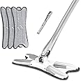 X Type Flat Floor Mop with 3Pcs Replacement Mop Pads,Easy Squeeze Mop,Self Wringing Flat Mop,Hand-Free Wash Household Floor Mop