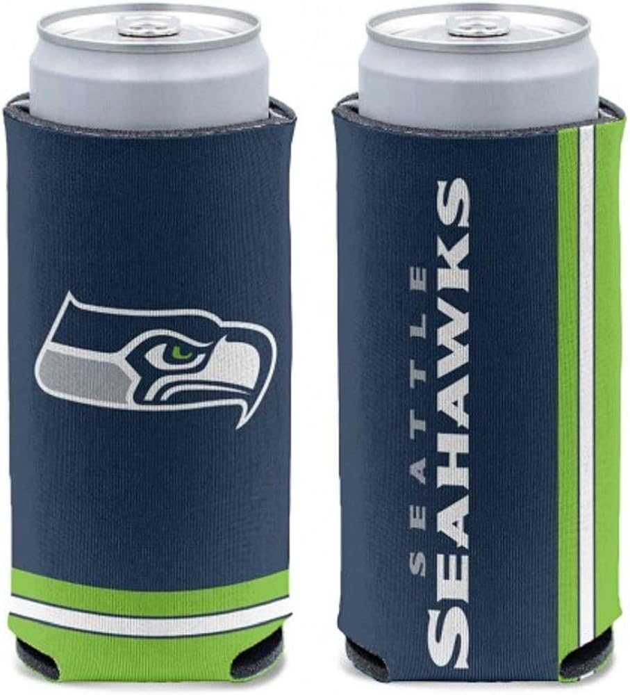 WinCraft NFL Seattle Seahawks Slim Can Cooler, Team Colors, One Size : Clothing