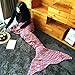 xjamus Mermaid Tail Blanket for Kids or Adults, Soft and Cozy Precision Knitting Sleeping Bag for Camping, Living Room and 4 Seasons, Red