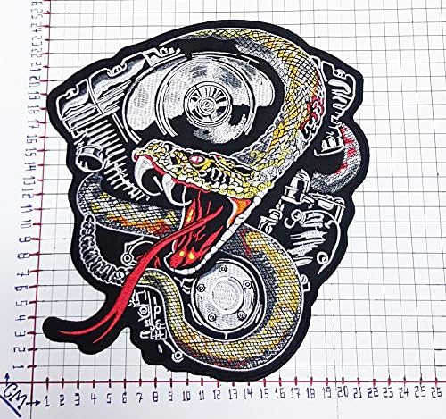 Big Jumbo Rattle Snake V Twin Biker Motorcycle Patch Logo Sew Iron on Embroidered Appliques Badge Sign Costume