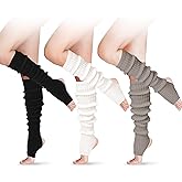 SATINIOR Long Leg Warmers for Women 24 Inch over The Knee Knit Ribbed Leg Warmer Stirrup Yoga 80s Party Dance Ballet Supply
