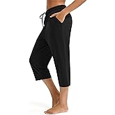 Maxbee Capri Pants for Women Drawstring Workout Sweatpants Comfy Lounge Elastic Waist Yoga Pants