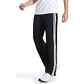 Tallemon Tall Men's 34/36/38 Inseam Track Pants Warm-up Sweatpants Open Hem Tracksuit Bottoms for Gym Athletic Workout