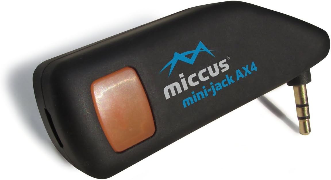 Miccus Mini-jack AX4 - Bluetooth Receiver with AUTOMATIC On/Off from USB, hands-free calling, add wireless audio to vehicles, speakers, stereos, etc. (Dual-Link)