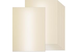 MIXTEACH 36 Sheets Cream Shimmer Cardstock, 8.5" x 11" Metallic Cardstock Paper, 250gsm/92lb Cover, Double Sided Ivory Pearlescent Paper Card Stock for Invitations, Card Making, DIY Crafts
