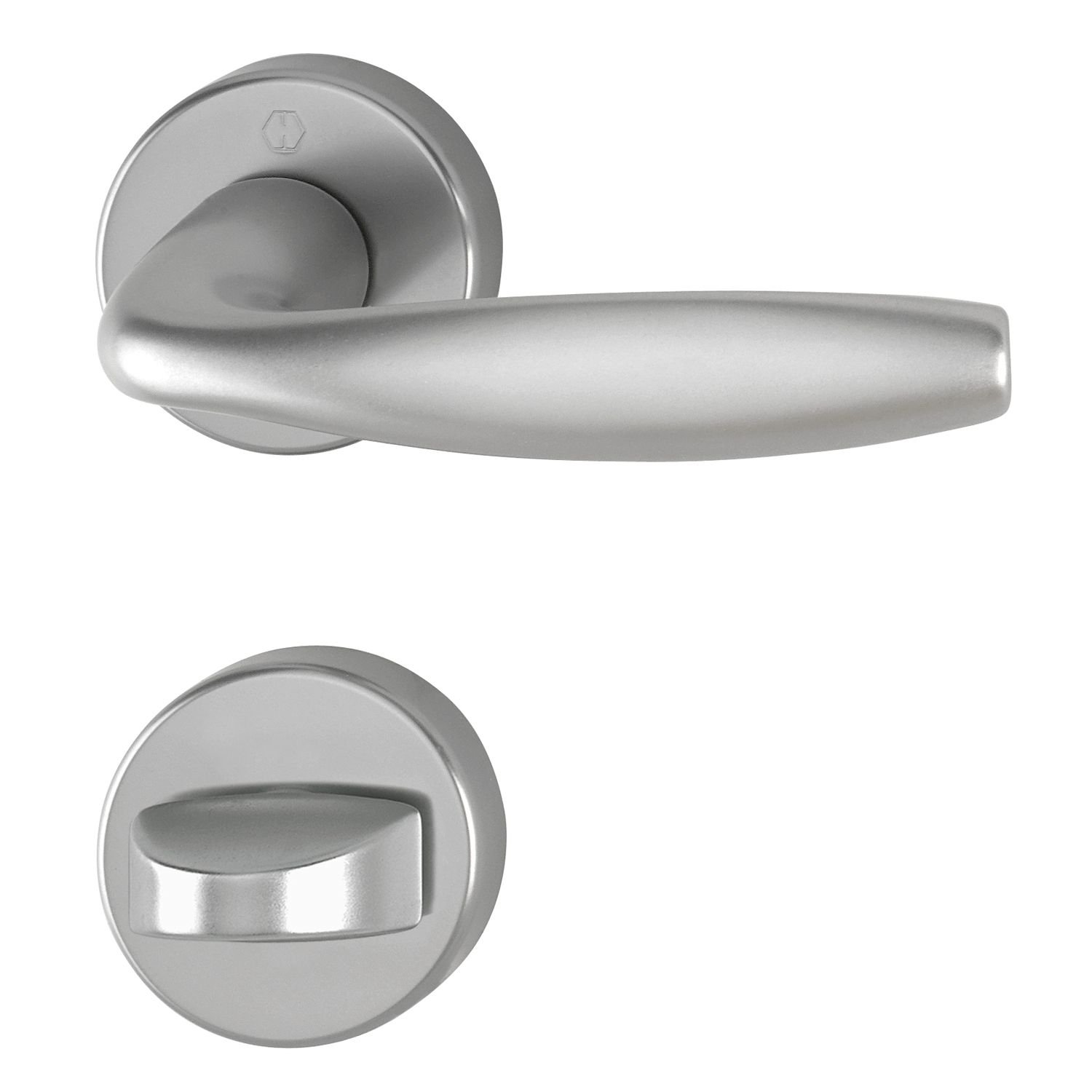 HOPPE New York 3369903 Door Handle Set with Rosette Toilet Aluminium Stainless Steel Effect