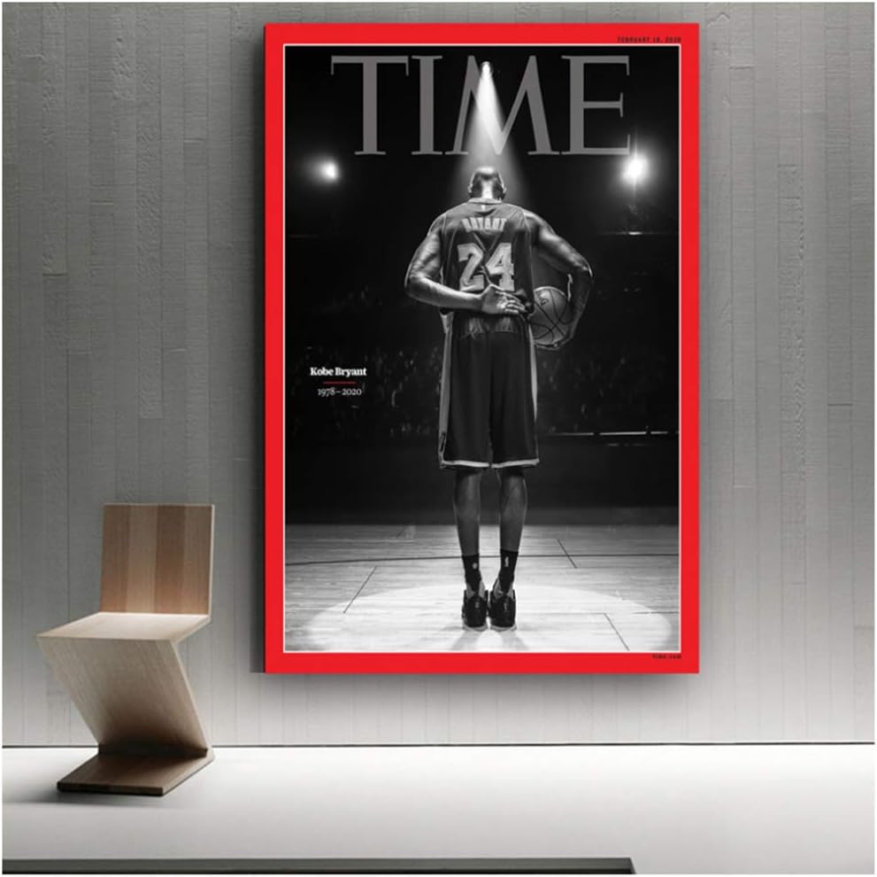 xiongda Kobe Bryant Art Decor The Black Mamba Time Cover Baskerball Player MVP Star Art Wall Canvas Painting Posters -No Frame