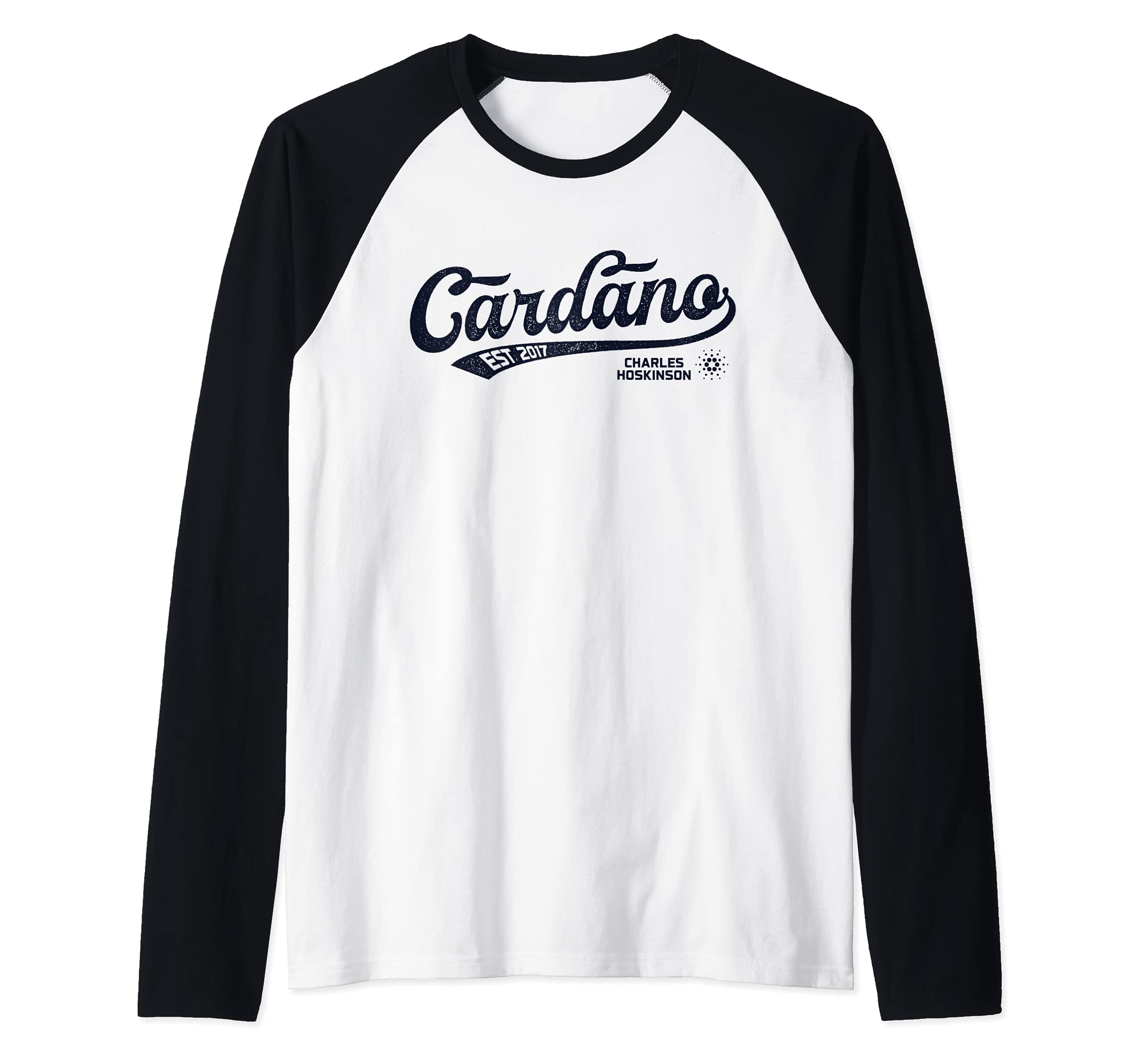 Cardano ADA Cryptocurrency Crypto Currency Blockchain Logo Raglan Baseball Tee