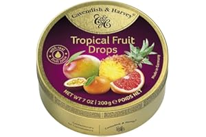Cavendish & Harvey | Tropical Fruit Hard Candy Drops | 7 Ounce Tin