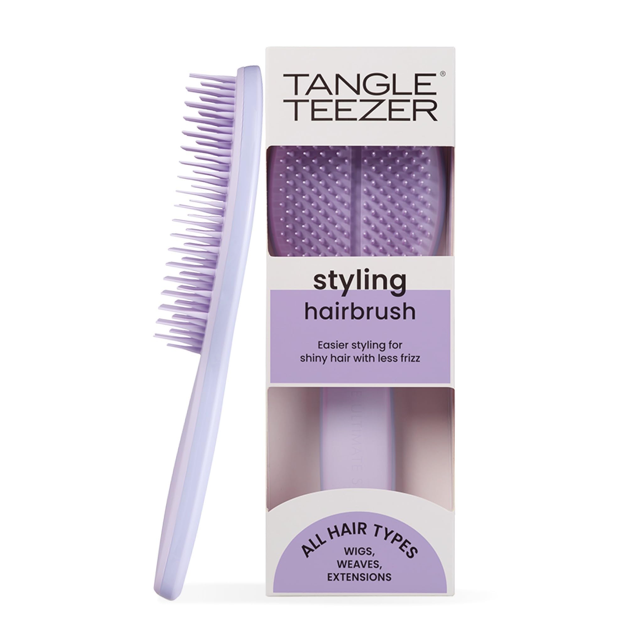 Tangle Teezer The Ultimate Styler Hairbrush - Maintains & Blends Wigs, Weaves, Extensions & Clip-Ins - For Volume, Texture, Shine & Brushing Out Curls - Lilac