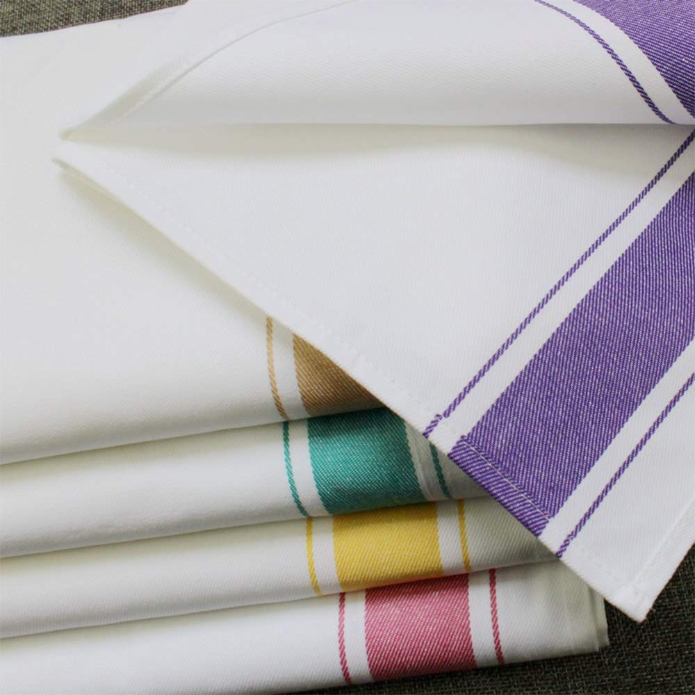 Cotton Craft Multi Color Cloth Napkins 5 Pack (35cmX50cm), Soft and Comfortable Reusable Fabric Napkins - Perfect Table Napkins/Cocktail Napkins for Home Use