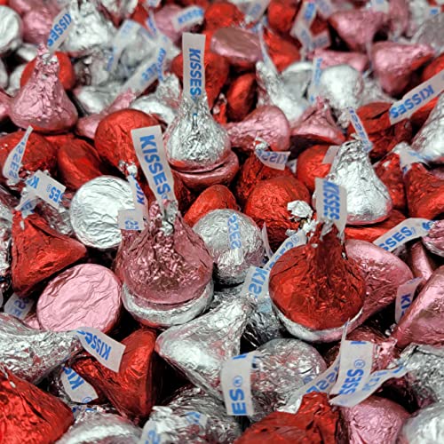 Hershey's Valentine's Day Kisses Milk Chocolate Candy Pink, Red and