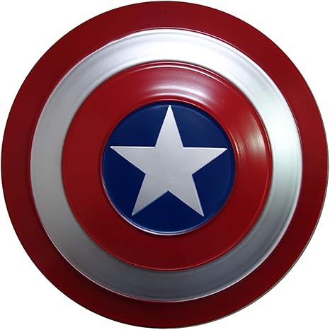 Amazon Co Jp キャプテンアメリカシールド アベンジャーズマーベルレジェンドシリーズの映画版のシールド保持小道具 金属素材 大人のロールプレイングシールド ホーム キッチン