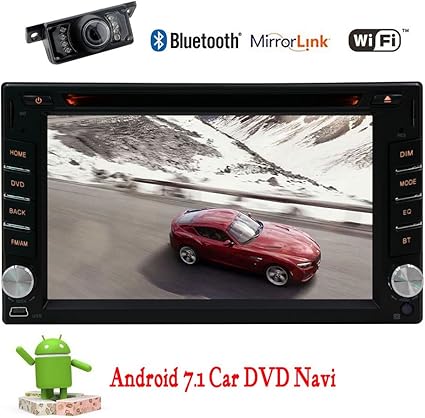 Amazon ハンズフリーのbluetooth無線lanミラーリンク車のデッキgpsナビゲーションシステム無料バックカメラとダッシュカーラジオビデオ Dvd Cdプレーヤーでダッシュ6 2インチダブルディンでのandroid 7 1 Osカーステレオ プレーヤー レシーバー 家電 カメラ