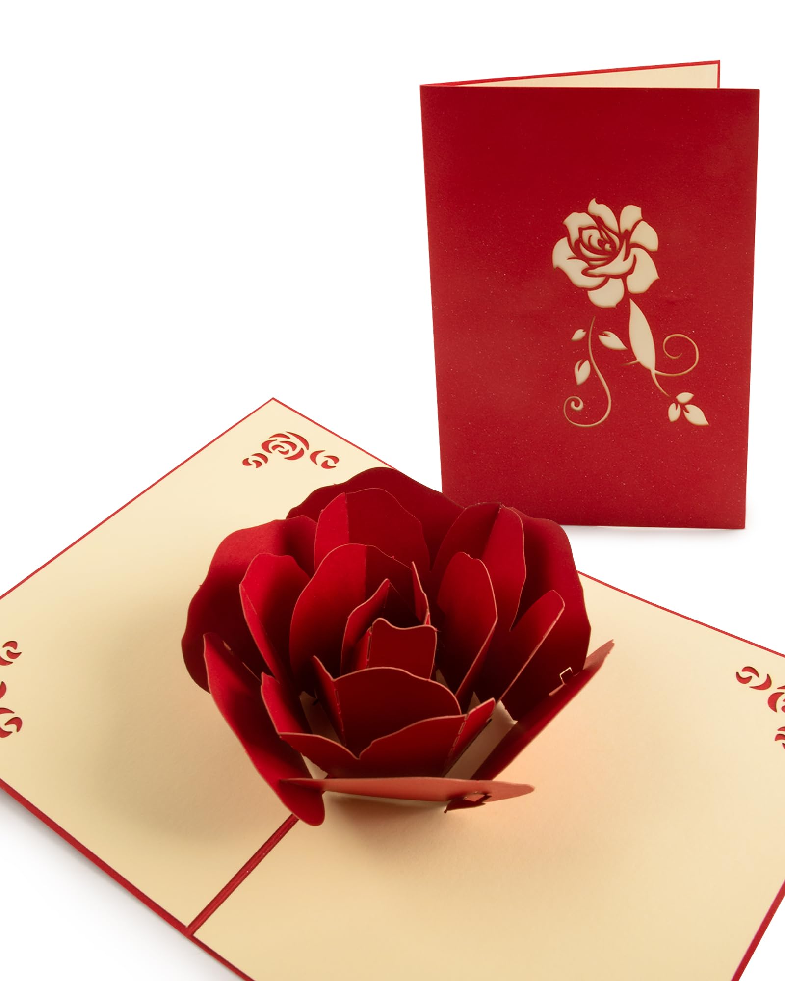 SPDYCESS 3D Pop Up Greeting Card, Handmade Romance Anniversary 's Wedding Invitation Engagement Gift Card with Envelope for Boyfriend, Girlfriend, Couple, Congratulations (Rose)