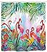 Mimihome Flamingo Shower Curtain, Flamingos Leaves Waterproof Fabric Bathroom Shower Curtains, 72W by 72H