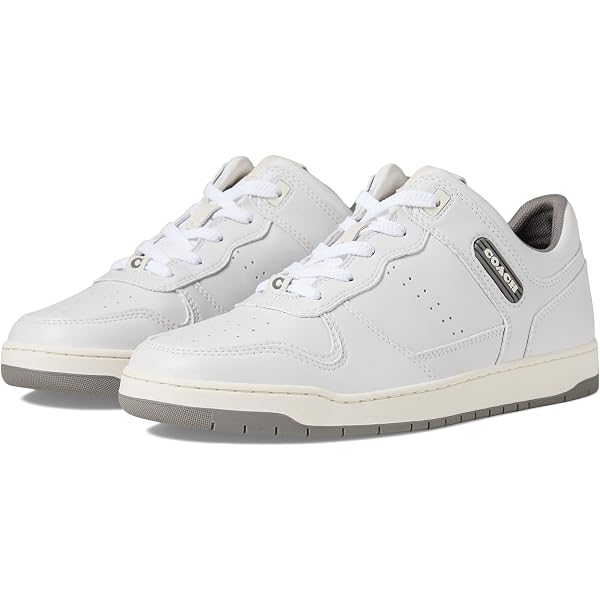Coach Men’s C201 Signature Chalk/Grey Lace-Up Sneakers, Size 9.5 D Amazon.com | COACH C201 Signature Sneaker Optic White 7 D (M  main image 4