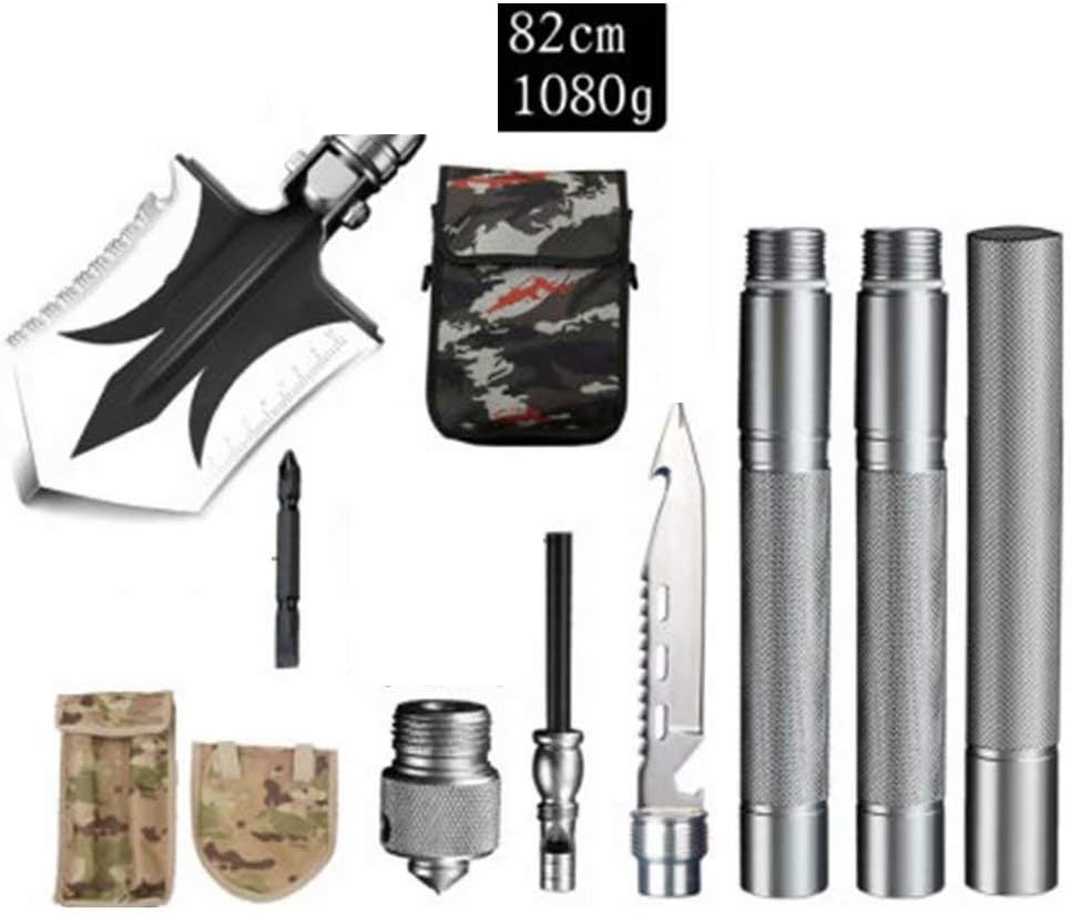 WEIFAN Survival Shovel - Folding Multi-Purpose Camping Shovel Hiking Backpack Garden Dig Hole Gardening Tools Planting Flowers and Plants with Protective Bag