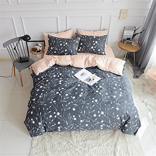 Duvet Cover Queen Cotton by Mucalis Flower Branch Bedding Set 3 Pieces Quilt Cover Full with Hidden Zipper Closure 4 Corner Ties-Soft,Durable,Fade Resistant