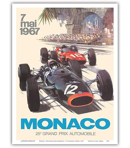 Amazon.com : Car Poster 8x12 Metal Tin Sign | 25th Monaco Grand