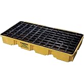 Eagle 2 Drum Spill Containment Pallet, Forklift Pocket, Made in USA, Yellow | High-Density Polyethylene Secondary Containment Trays, 26.8"x52.1"x6.6", 30 Gallon Sump, 5,000 lbs Load