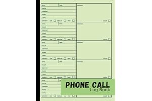 Phone Call Log Book: Phone Call and Voicemail Recording Notebook With Over 500 Call Log Space, Inbound and Outbound for Busin