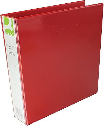Q-Connect A4 40mm Presentation 4D Ring Binder Red with Front & Spine Pockets