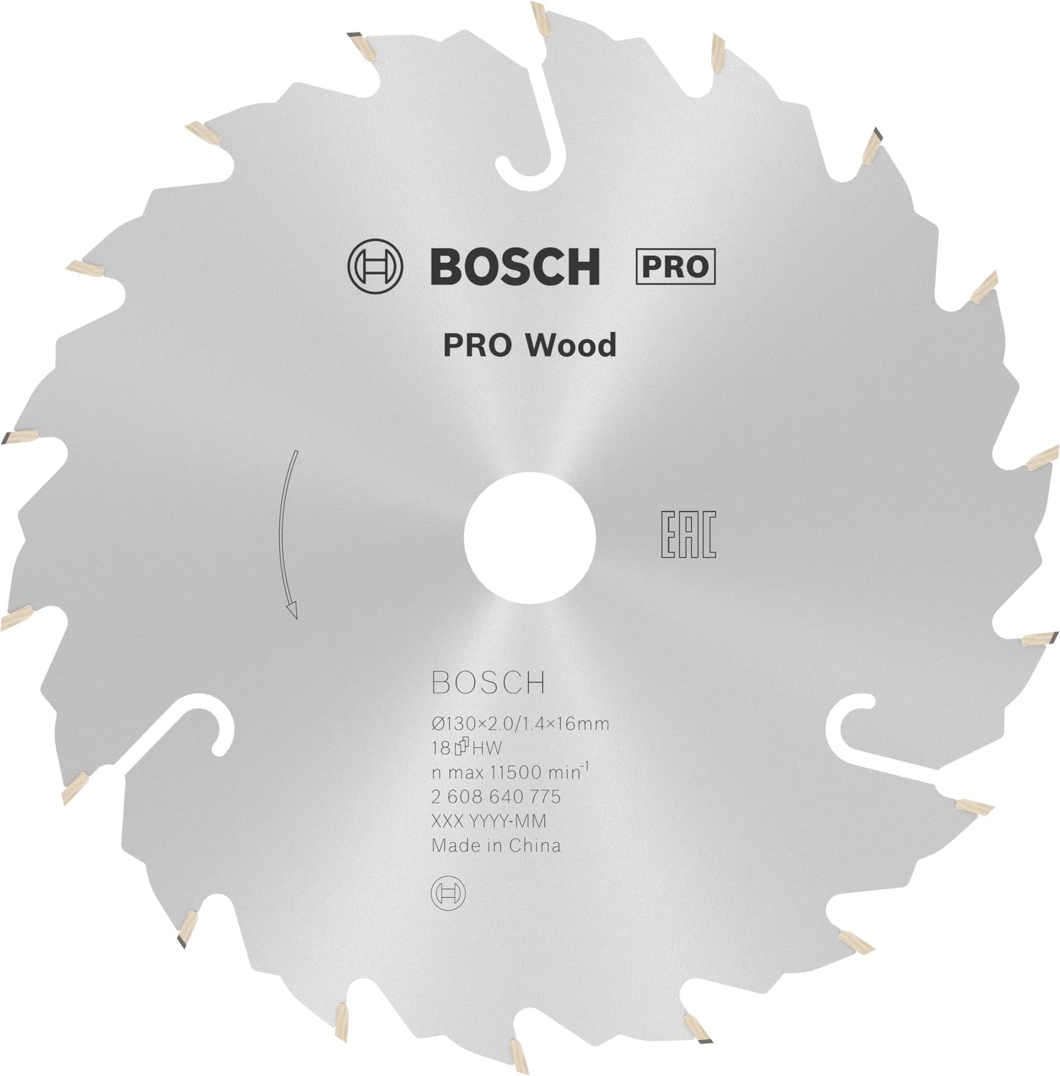 Bosch 1x PRO Wood Circular Saw Blade for Corded Hand-Held Circular Saws (for Softwood, Hardwood, Ø mm, Professional Accessory Hand-Held Circular Saw)