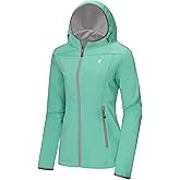 Little Donkey Andy Women's Lightweight Hooded Softshell Jacket for Running Travel Hiking, Windproof, Water Repellent