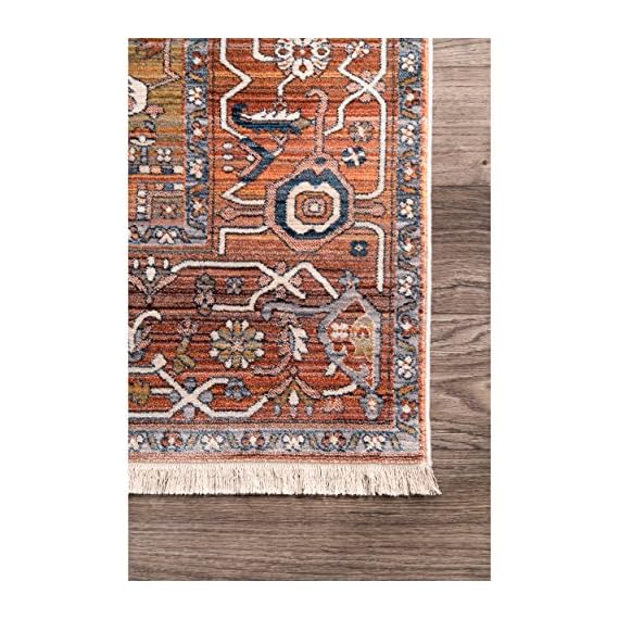 nuLOOM Ethel Medallion Fringe Area Rug, 5' x 7' 9", Rust LAVORIST