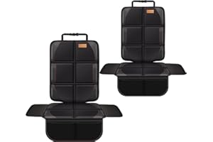 BACGNYER Car Seat Protector, 2 Pack, Thickest Padded 600D Fabric Padding, Waterproof, Durable, Anti Slip Backing, Child Seat Protection, Suitable for Babies, Toddlers, Children（Black 2）
