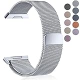 Maledan Metal Bands Compatible with Fitbit Ionic, Stainless Steel Milanese Loop Replacement Accessories Bracelet Strap with Magnet Closure for Fitbit Ionic Smart Watch, Silver, Small