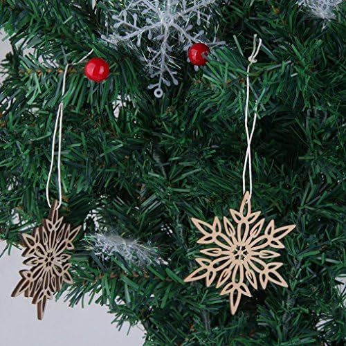 Minertech 10Pcs Christmas Wood Snowflake Cutouts Ornament