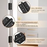 Bwintech 2 Pairs 75 x 50 x 2.0mm Matt Black Steel Fireproof Door Hinges view 3