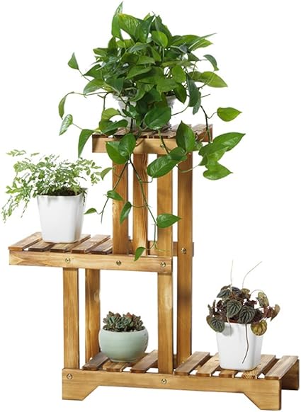 Amazon Co Jp 木製 フラワースタンド プラントスタンド 鉢植え 観葉植物 鉢スタンド花台 展示スタンドソリッドウッドフラワースタンド チャコールカラーフラワースタンド多層フラワースタンド屋内リビングルームバルコニープラントスタンド ルームアンドホーム ハンガー