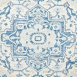 Safavieh Micro-Loop Collection 5' Round Ivory/Blue