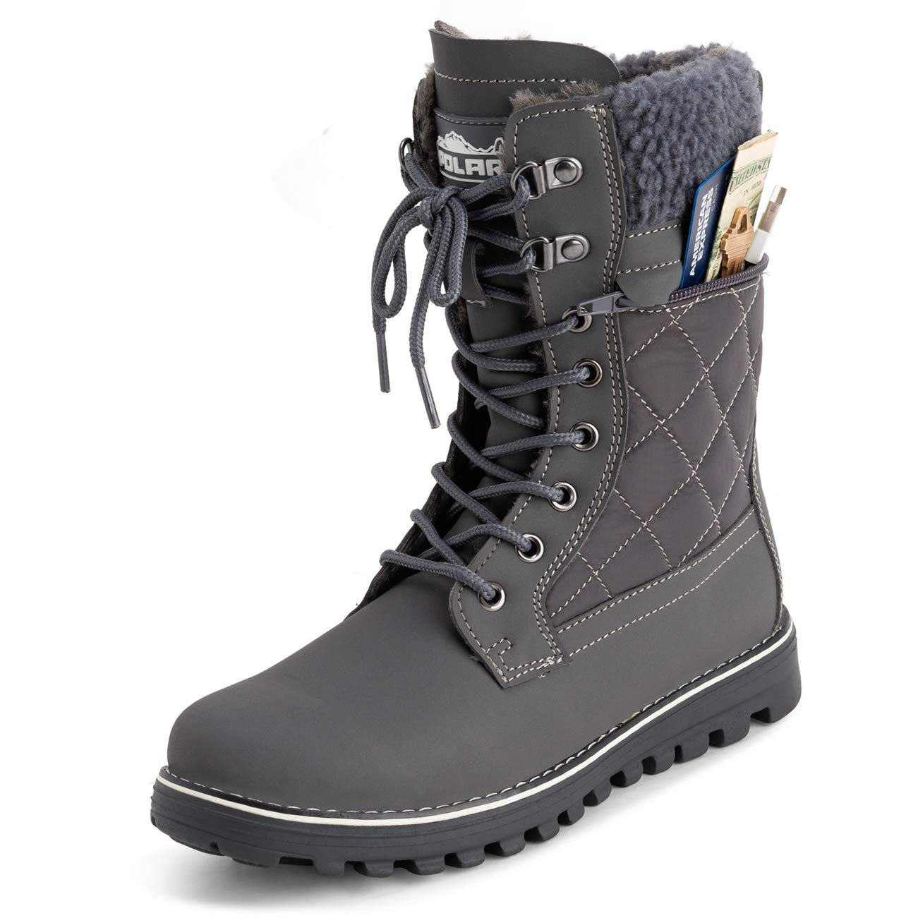 Polar Men's Thermal Winter Boots - Waterproof Rubber Snow Boots With Thinsulate Lining & Deep Tread